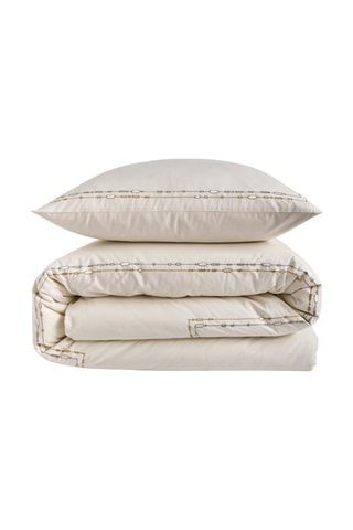 Parure de couette en percale de coton 80 fils/cm² Jewel - Ivoire