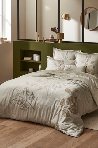 Parure de couette en satin de coton Hazel - Beige