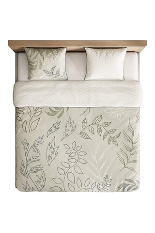 Parure de couette en satin de coton Wild- Beige