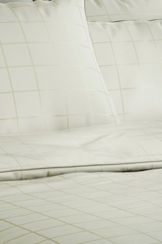 Parure de couette en satin de coton Caroline Moka- Beige