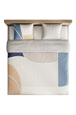 Parure de couette en satin de coton Meryl- Blanc