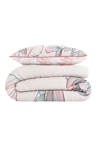 Parure de couette en satin de coton Kiara- Blanc