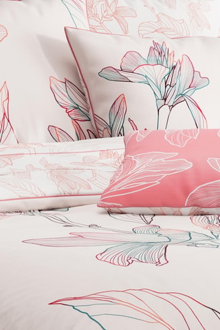 Parure de couette en satin de coton Kiara- Blanc