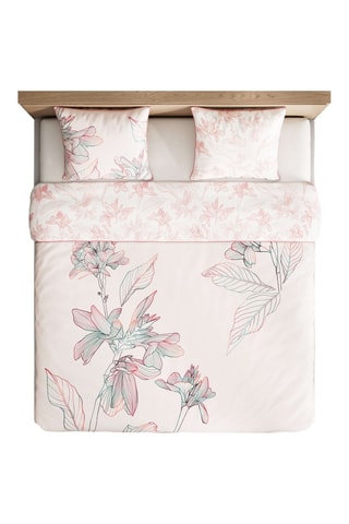 Parure de couette en satin de coton Kiara- Blanc