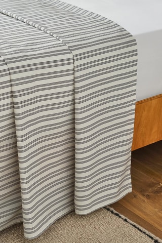 Drap-plat en percale de coton 80 fils/cm² Sailor - Beige et noir