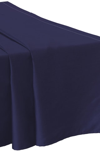 Drap plat en satin de coton 120 fils/cm² - Bleu marine