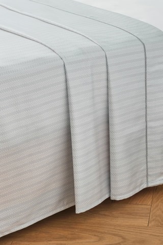 Drap-plat en satin de coton 120 fils/cm² Clover - Gris
