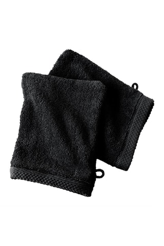 2 gants de toilette - Noir