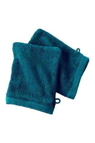 2 gants de toilette - Bleu pétrole