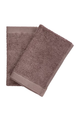 2 serviettes invité - Violet taupe - 50 x 30 cm