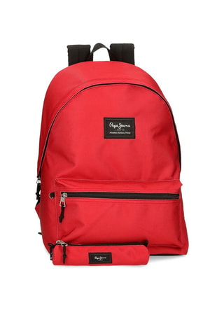 Sac à dos connecté et trousse Aris - Rouge et noir