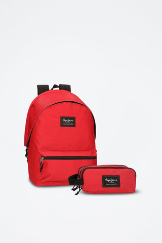 Sac à dos et trousse Aris Evergreen - Noir et rouge