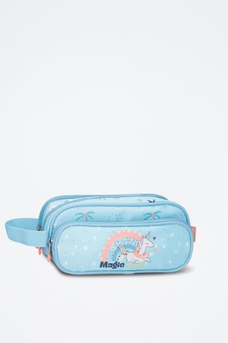 Trousse - Blanc, bleu et rose