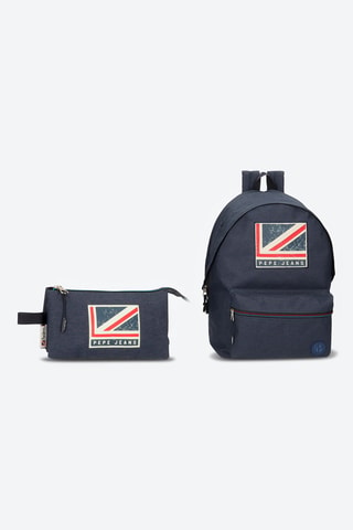 Sac à dos connecté Aidan et trousse - Bleu