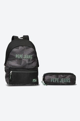 Sac à dos Davis et trousse - Noir