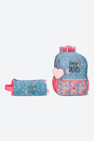 Sac à dos et trousse Enso Little Dreams - Rose et bleu