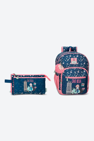 Sac à dos Ciao Bella et trousse - Bleu