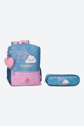 Sac à dos et trousse Dreamers - Rose et bleu