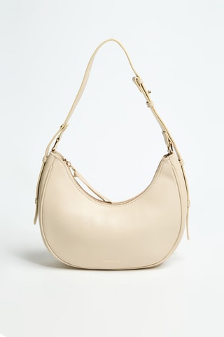 Sac porté épaule en cuir Auriane - Beige