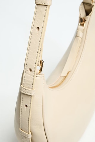 Sac porté épaule en cuir Auriane - Beige