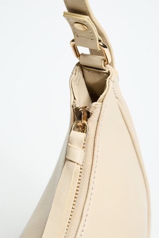 Sac porté épaule en cuir Auriane - Beige