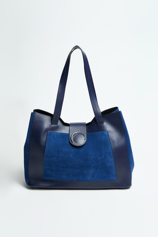Cabas en nubuck Leonie - Bleu