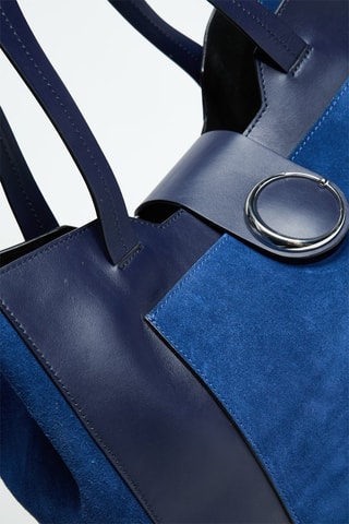 Cabas en nubuck Leonie - Bleu