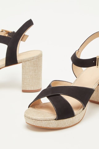 Sandales à talons en nubuck Jija Noir et naturel