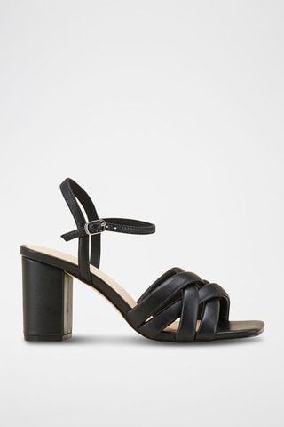 Sandales à talons en cuir Handi Noir
