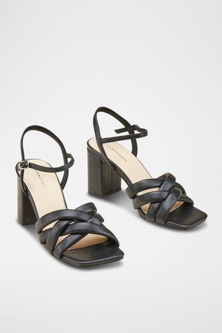 Sandales à talons en cuir Handi Noir