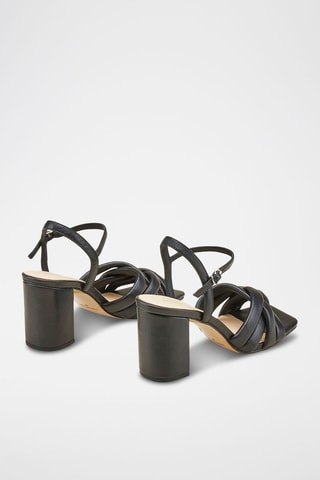 Sandales à talons en cuir Handi Noir