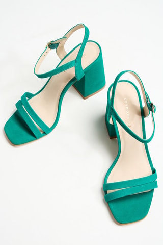 Sandales à talons en cuir Zalau - Turquoise