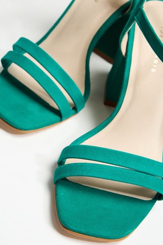 Sandales à talons en cuir Zalau - Turquoise