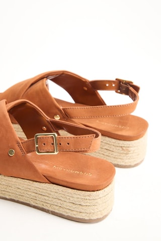 Sandales compensées en nubuck Raelina - Marron