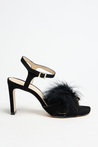 Sandales à talons en nubuck - Noir