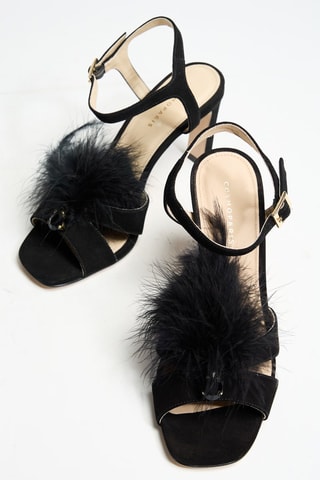 Sandales à talons en nubuck - Noir