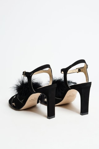 Sandales à talons en nubuck - Noir