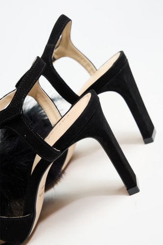 Sandales à talons en nubuck - Noir