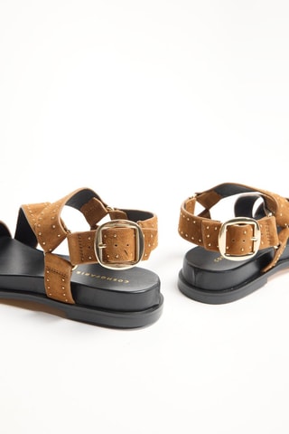 Sandales en cuir Hinou - Camel