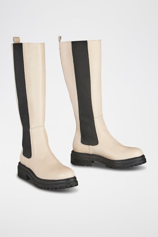 Bottes en cuir Floriane - Crème