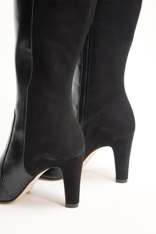 Bottes vernies en cuir Zanelle - Noir