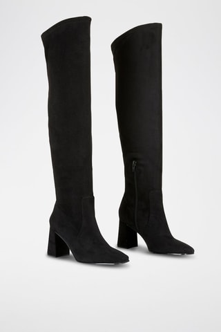 Cuissardes en cuir Delphine - Noir