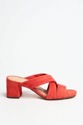 Mules compensées en cuir Vanatia - Rouge