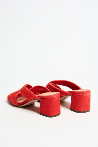 Mules compensées en cuir Vanatia - Rouge