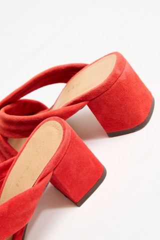 Mules compensées en cuir Vanatia - Rouge