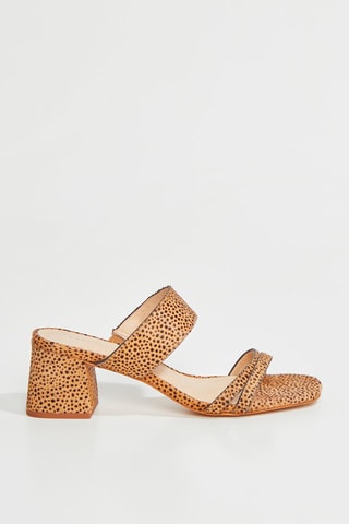 Mules à talons en cuir Zalou - Orange