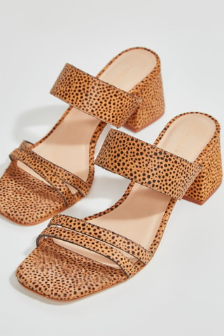 Mules à talons en cuir Zalou - Orange