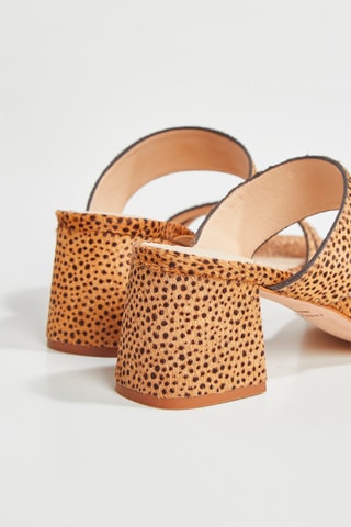 Mules à talons en cuir Zalou - Orange