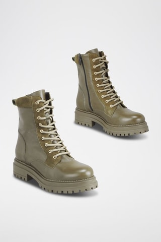 Bottines en cuir Flory - Kaki