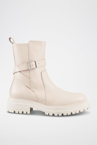 Bottines en cuir Faye - Crème